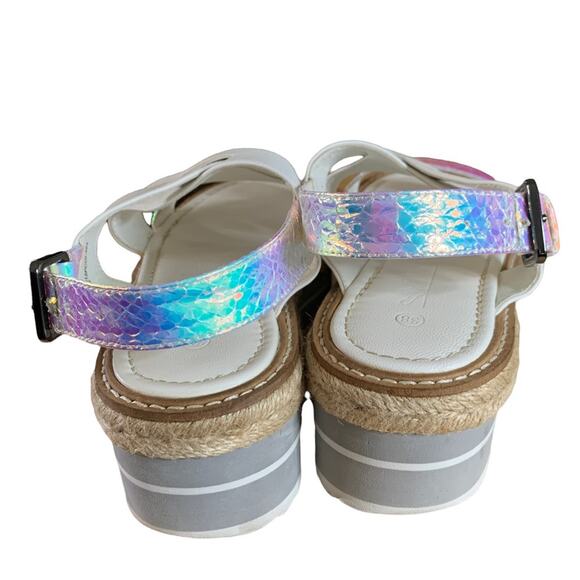 SixtySeven shoes  Echos Iridescent Espadrille Platform Sandals size 38 - Picture 6 of 7